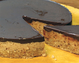 The Happy Pear's gluten free and dairy free chocolate & salted caramel tart
