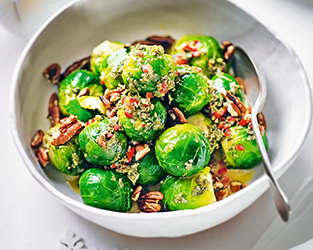 Brussel sprouts with lemon, pecan & sage 
