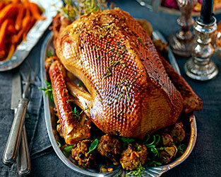 Marcus Wareing’s roast goose with stuffing and gravy