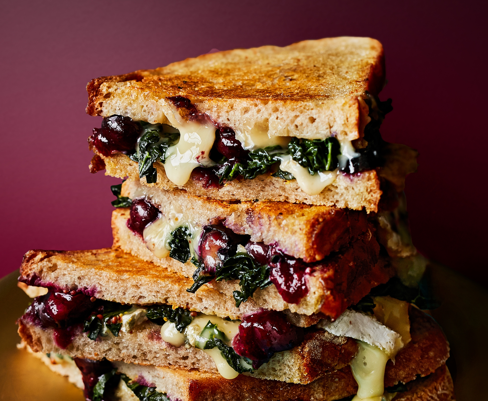 Brie and cavolo nero toasted sandwiches