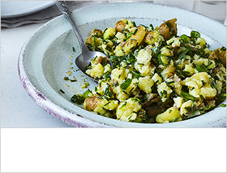 Smashed Jersey Royals with tarragon and chive butter