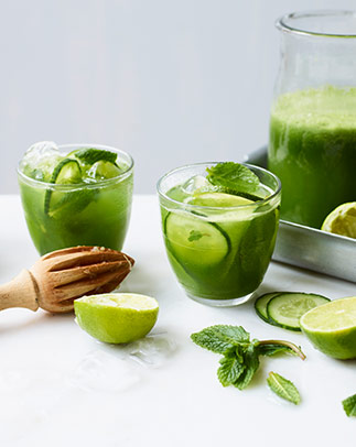 Cucumber, lime and  mint agua fresca