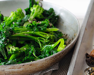 Garlic & rosemary greens with anchovy