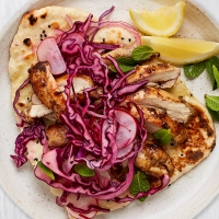 Chicken shawarma with easy flatbreads