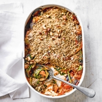 Mixed vegetable with crunchy almond crumble