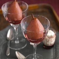 LOVE life merlot-poached pears