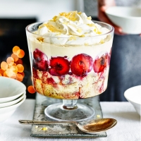 Plum, ginger and muscovado trifle