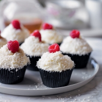 Martha's raspberry and coconut ice cupcakes