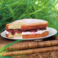 Rhubarb and ginger Victoria sandwich