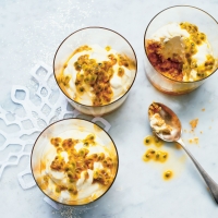 Simple passion fruit cheesecakes