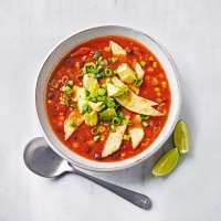 Summer corn tortilla soup