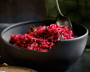 Maple-braised red cabbage