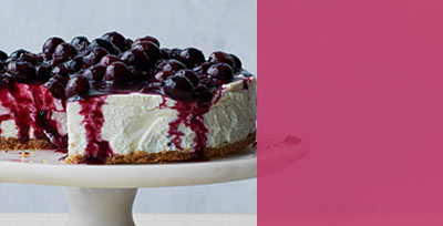 View Vanilla cheesecake with blueberry compote recipe