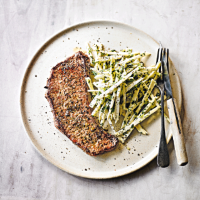 Beef steaks with celeriac & caper remoulade