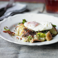 Corned Beef Hash with Spring Greens