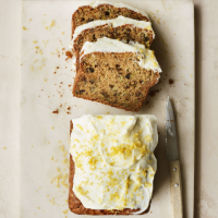 Courgette loaf cake with lemon frosting