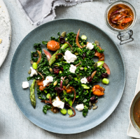 Chopped salad with goats' cheese