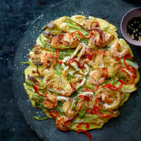 Jordan Bourke’s haemul pajeon (seafood and salad onion pancake)