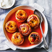 Marzipan-filled baked apples