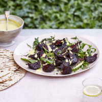 Roast beetroot with ginger-tahini dressing