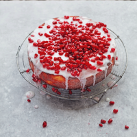 St Clements yogurt cake with pomegranate