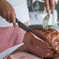 Traditional baked glazed ham
