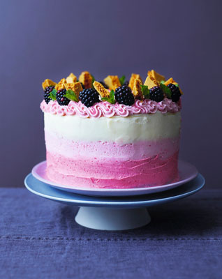 Martha Collison's blackberry & honeycomb ombre cake