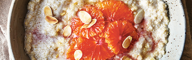 Ruby orange & almond quinoa porridge
